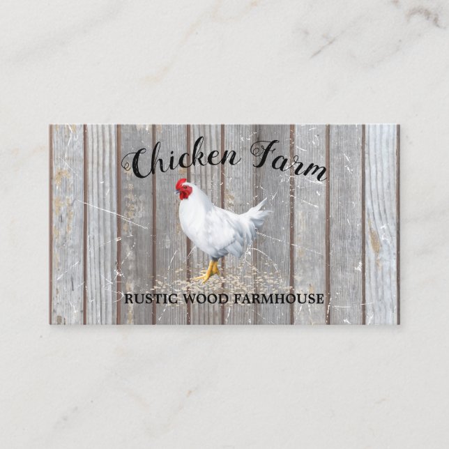 Cartão De Visita Ovo Rústico de Fazenda de Frango (Frente)