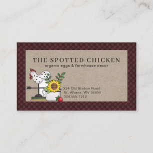 Cartão De Visita Ovos Frescos de Fazenda de Frango Rustic Country
