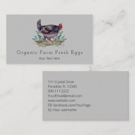 Cartão De Visita Ovos Frescos De Fazenda Familiar Galinhas De Jardi