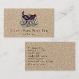 Cartão De Visita Ovos Frescos De Fazenda Familiar Galinhas De Jardi