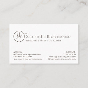 Cartão De Visita Ovos Frescos de Fazenda Fotográfica Personalizados
