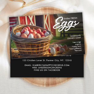 Cartão De Visita Ovos frescos de fazenda Mercado simples de ovos de