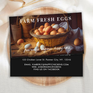 Cartão De Visita Ovos Frescos de Fazenda Moderna Ovos de Frango
