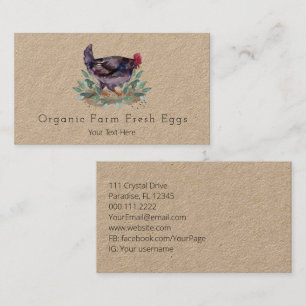 Cartão De Visita Ovos Frescos de Frango de Fazenda Familiar Jardina