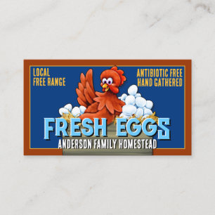 Cartão De Visita Ovos Frescos fazendas Fazenda de Ovos Coloridos