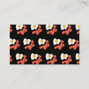 Cartão De Visita Ovos Fritados Bacon Café da Manhã Amantes de Foo