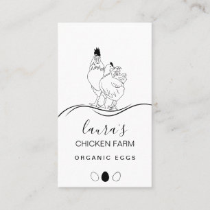 Cartão De Visita Ovos Orgânicos Fazenda De Galinha No Mercado Naci