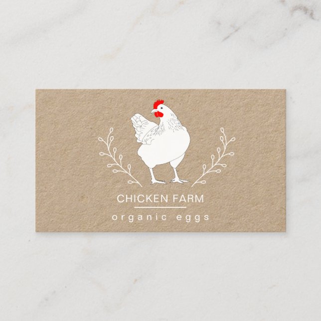 Cartão De Visita Ovos Orgânicos Galinhas Do País Da Fazenda  (Frente)