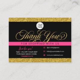 Cartão De Visita Pacote do Cliente Obrigado Inserir e Desconto 