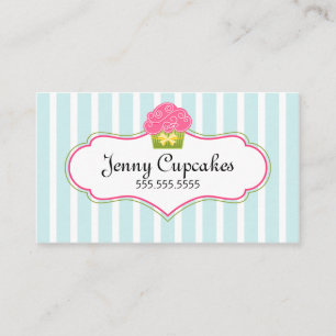 Cartão De Visita Padaria azul lunática do cupcake
