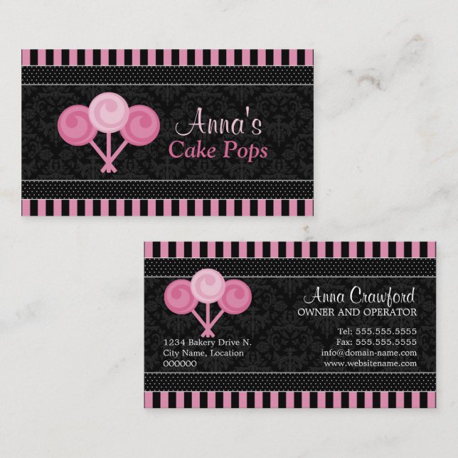 Cartão De Visita Padaria Cake Pops (Frente/Verso)