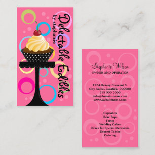 Cartão De Visita Padaria colorida do cupcake