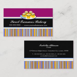 Cartão De Visita Padaria colorida dos cupcakes