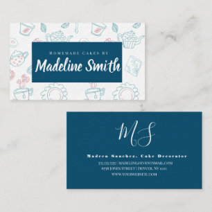 Cartão De Visita Padaria de bolo caseiro de chá e de bolos