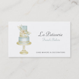 Cartão De Visita Padaria de Bolo de Bolo Azul Elegante