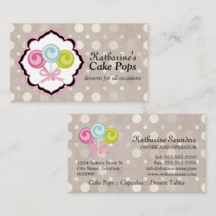 Cartão De Visita Padaria de Cake Pops