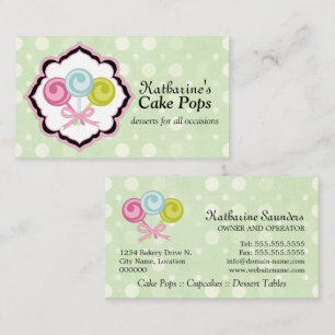 Cartão De Visita Padaria de Cake Pops Personalizados