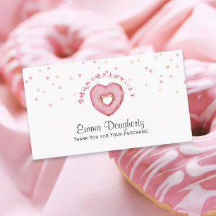 Cartão De Visita Padaria de Chef de Confeitaria Donut de Coração Ro