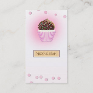 Cartão De Visita Padaria de Confeitos de Cupcake Rosa