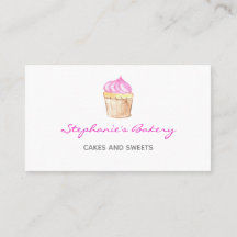 Padaria de Cupcake Elegante Rosa Moderno