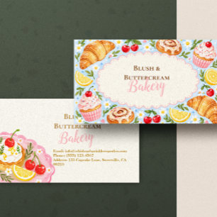 Cartão De Visita Padaria de Cupcake Pastel Daisy