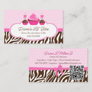 Cartão De Visita Padaria de Cupcake Personalizado e Cake Pops