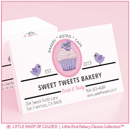 Cartão De Visita Padaria de Cupcake Rosa Personalizada