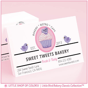 Cartão De Visita Padaria de Cupcake Rosa Personalizada