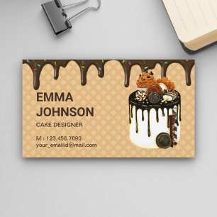 Cartão De Visita Padaria de pastelaria de bolos de chocolate