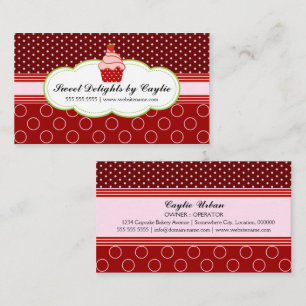 Cartão De Visita Padaria do cupcake da morango