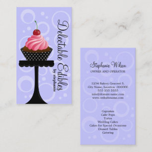 Cartão De Visita Padaria do cupcake do Lilac