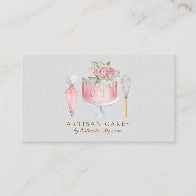 Cartão De Visita Padaria Elegant Cake (Frente)