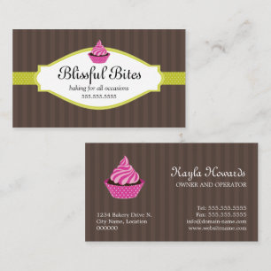 Cartão De Visita Padaria elegante do cupcake