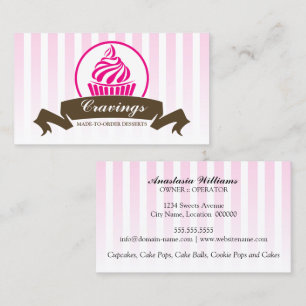 Cartão De Visita Padaria estilizado do cupcake