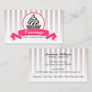 Cartão De Visita Padaria estilizado do cupcake