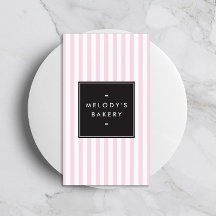 Padaria Listras Rosa e Branca Retrô