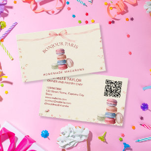 Cartão De Visita Padaria Macaron Confeitaria Pattiserie Sobremesa