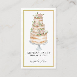 Cartão De Visita Padaria Pastelaria Chef Aquarela Flor Rosa