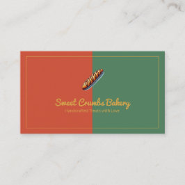 Cartão De Visita Padaria Personalizada Terracotta, Verde, Amarelo d