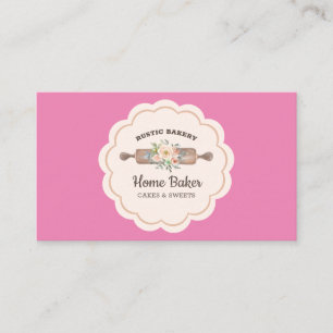Cartão De Visita Padaria russa do pino-rosado
