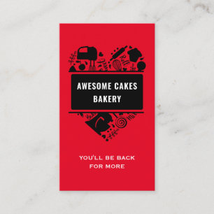 Cartão De Visita Padaria Vermelha Preta Coqueiro Cookê Omissa
