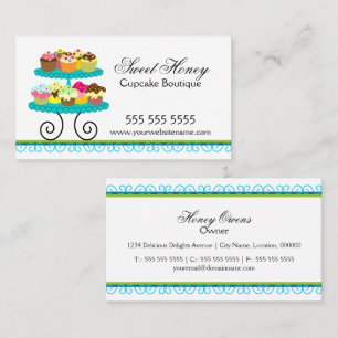 Cartão De Visita Padeiro colorido dos cupcakes