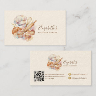 Cartão De Visita Padeiro Confeiteiro Loja de Padaria Sobremesa Doce