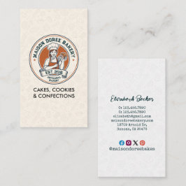 Cartão De Visita Padeiro Loja Confeitaria Chef Sobremesa Doces Bolo
