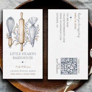 Cartão De Visita Padeiro Padaria Utensílios de Assar Chef de Pastel