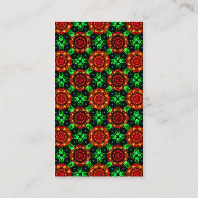 Cartão De Visita Padrão Abstrato Floral Moderno Boho Elegante #504 (Frente)
