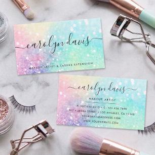 Cartão De Visita Padrão Bonito Iridescente da Glitter Holográfico G
