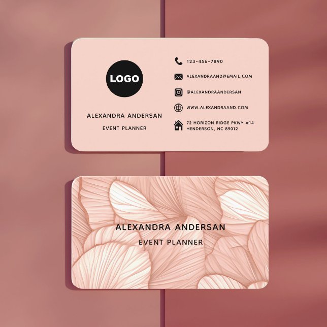 Cartão De Visita Padrão Botânico Dourado Rosa Rosa Esbranquiçada El (Elegant Blush Pink Rose Gold Botanical Pattern Business Card)