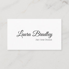 Cartão De Visita Padrão branco elegante simples, negócios de 3,5" x