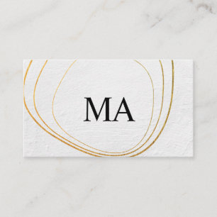 Cartão De Visita Padrão Circular Contemporâneo Textura Branca